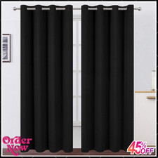 Blackout Curtains 52 X 84 Inches Long Black Curtains Set of 2 Panels Thermal Ins