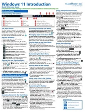 Windows 11 Training Guide Quick Reference Card 4 Page Cheat Sheet Instructions
