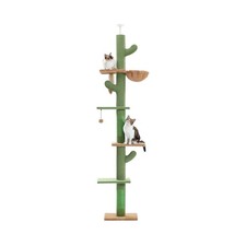 PAWZ Road Cat Tree, Cactus Floor to Ceiling Cat Tower with Adjustable Height ...