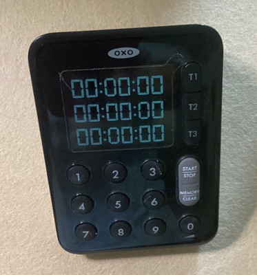 OXO Good Grips Digital Triple Task Kitchen Timer Angled Easy Read