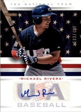 2013 USA Baseball 18U National Team Signatures #16 Michael Rivera Auto /499 - BB