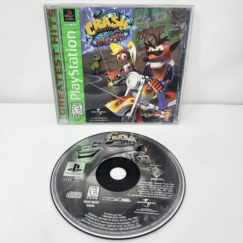 Crash Bandicoot Warped (PlayStation PS1) CIB Tested & Works With Cracked Case