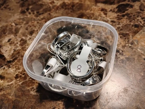 2oz 925 Silver Ring Lot/Onyx Size 7 1/2,8,9