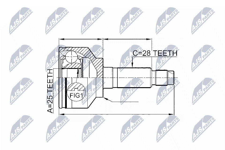 N.T.Y. NPZ-KA-349.NTY Joint Kit, drive shaft for KIA