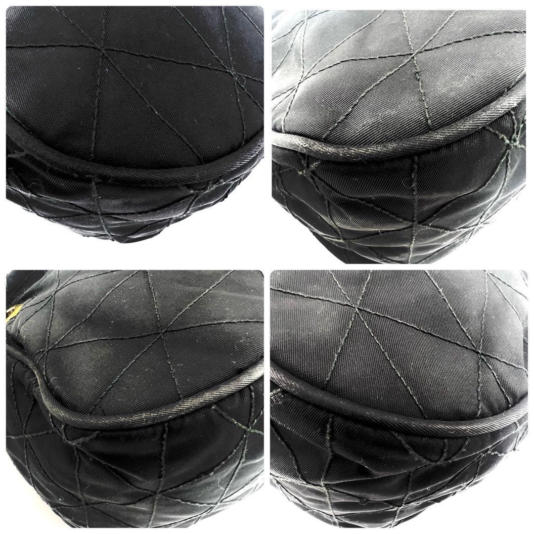 PRADA Shoulder Bag Black Quilting Gold Chain Nylon thumbnail 5