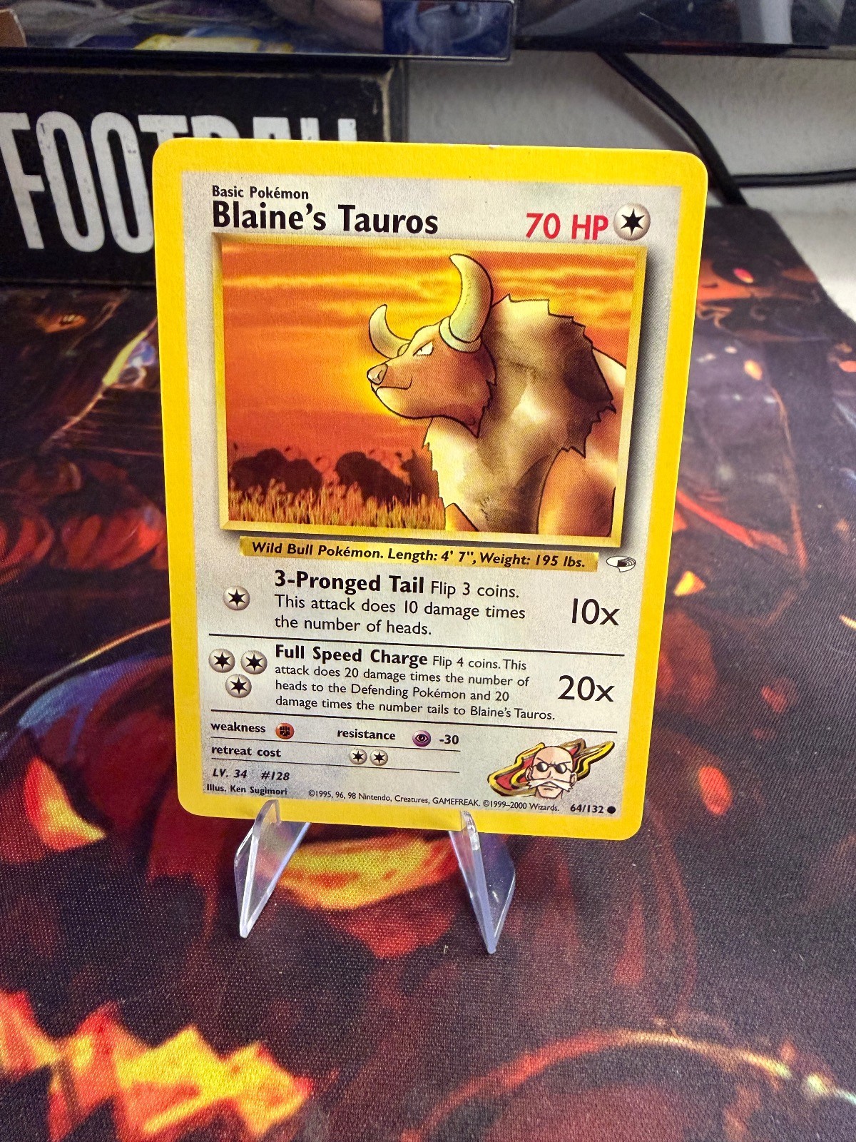 BLAINE'S TAUROS 64/132 GYM HEROES Unlimited Common Pokemon