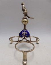 STEWART DAWSON CO KANGAROO STATUE CRUET STAND EPNS SILVER PLATE ENAMEL AUSTRALIA