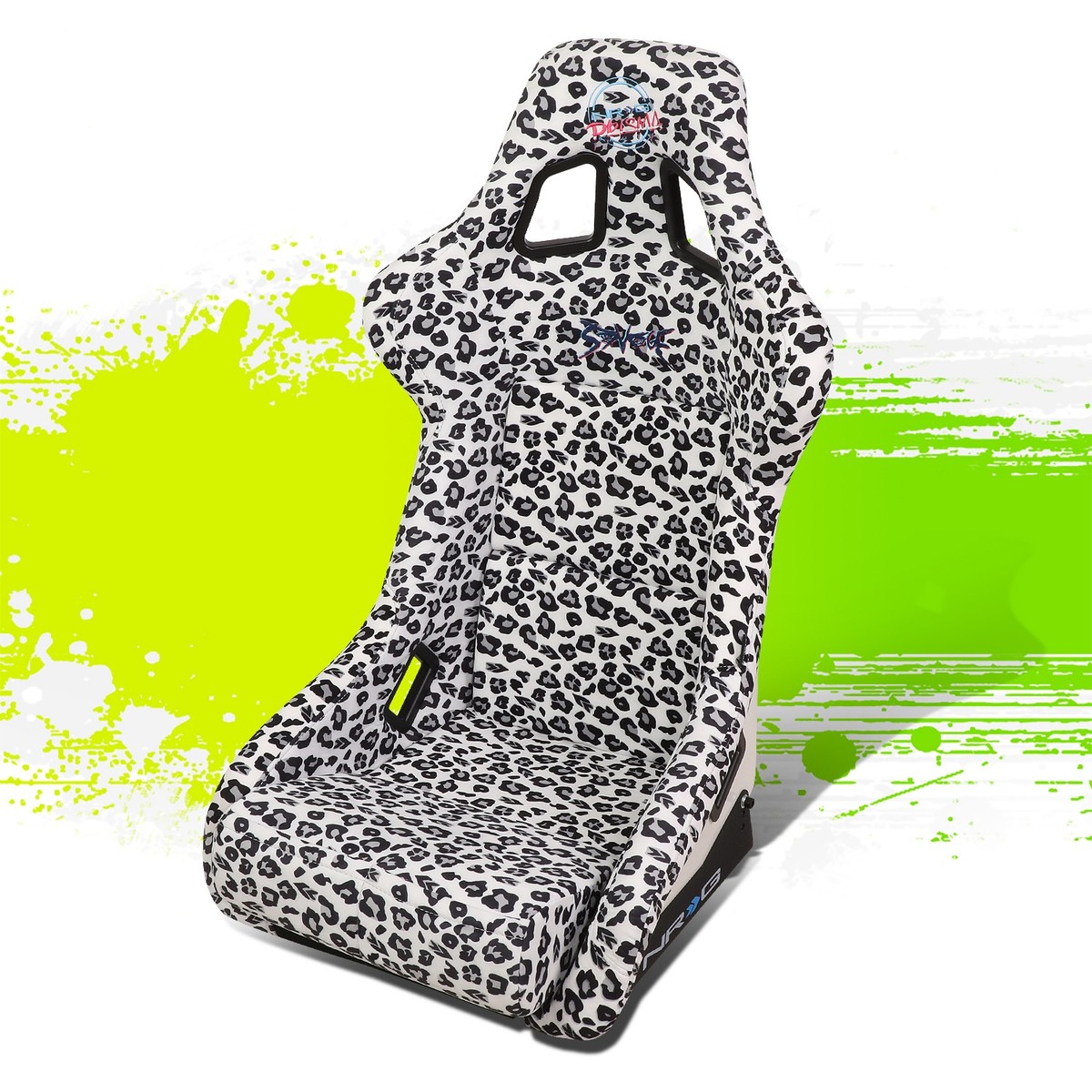 NRG Performance White Savage Leopard Print Fabric Prisma Fixed