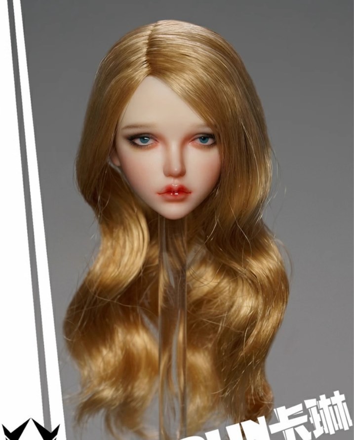 KID KING 1/6 Female CARLIN Blonde Girl Moveable Eyes Head Sculpt