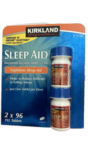 Kirkland Sleep Aid Doxylamine Succinate 192 Tabs Pill Box compare to Unisom 