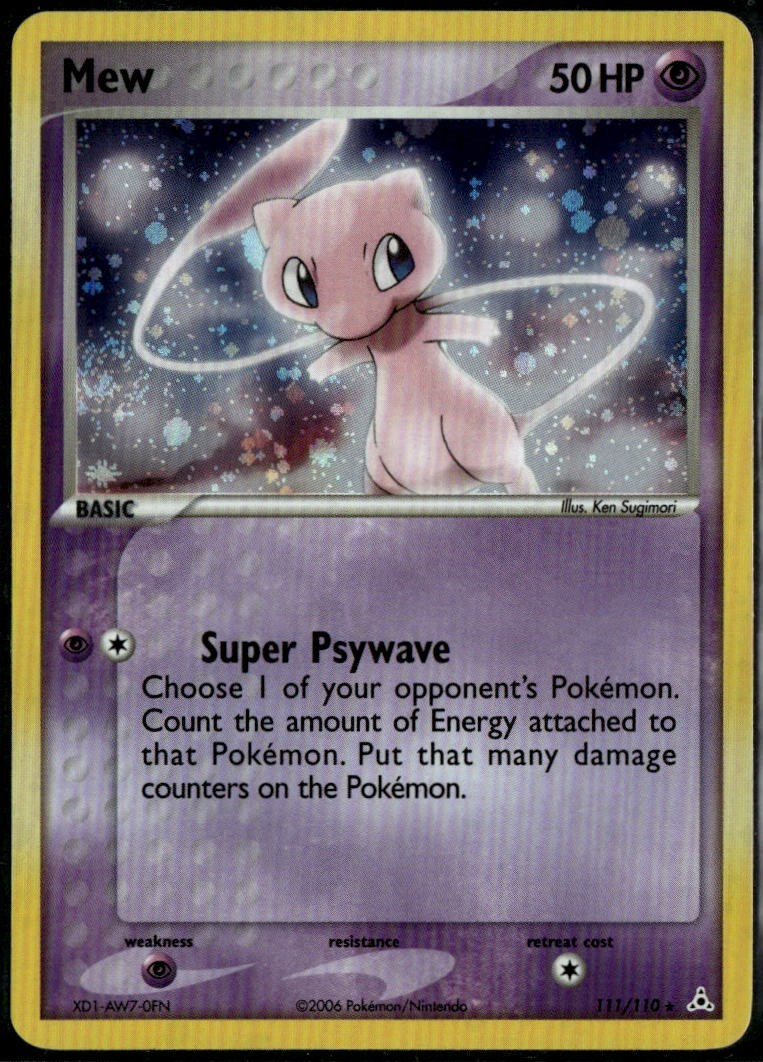 Mew Holo 111/110 - ex Holon Phantoms 2006 LP Pokemon Card SWIRL