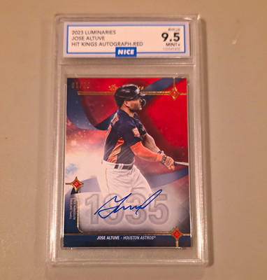 Topps 2023 Luminaries Jose Altuve Hit Kings Auto Red 1/10 NICE 9.5 Astros