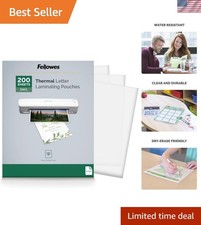Thermal Laminating Sheets, 3mil Letter Size Pouches, 9 x 11.5, 200 Pack, Clea...