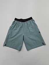 Adidas Boys Blue Athletic Shorts Elastic Waist Pockets Size XS Regular