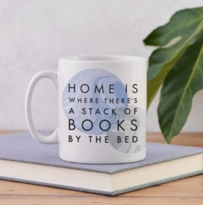 Literary Mug - A Stack Of Books - Marble Design - Other - G245z