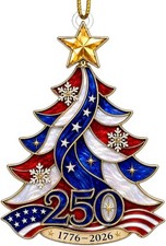 USA 250th Anniversary 2026 Christmas Ornament, Patriotic Tree Decoration