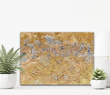 Acryl Bild auf Acrylplatte 30x21 Gold Silber Struktur Relief Handgemalt Unikat