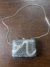 Judith Leiber Vintage Snakeskin Gemstone Clut...