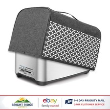 Nylon Toaster Cover for 4 Slice Long Slot, Dust Proof with Storage Pockets