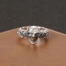 Dark-style skull adjustable ring