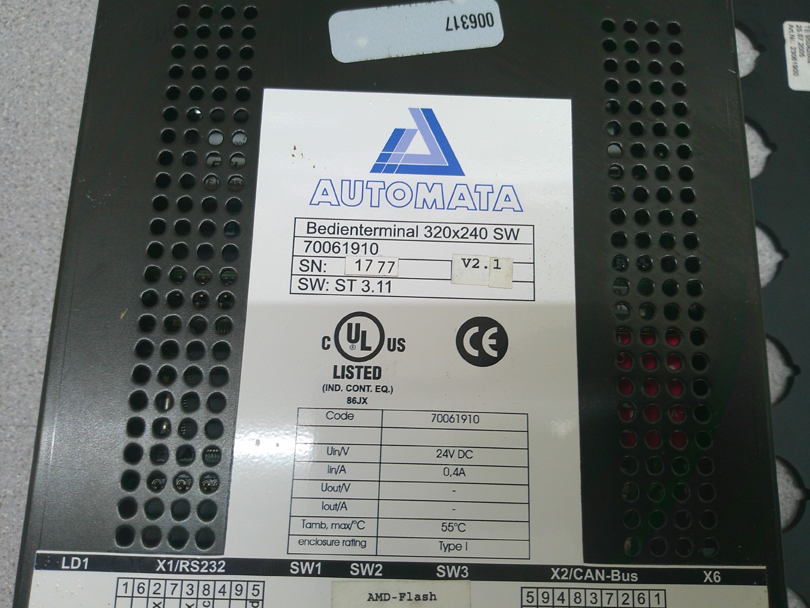 AUTOMATA OPTICOM ASSIST 320X240 SW OPERATOR DISPLAY TERMINAL 70061910
