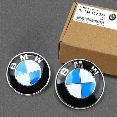 2x BMW Insigne logo Capot Coffre 82mm 74mm emblèmeE39 E46 E30 E36 G20 bmw E87 - Photo 1/2