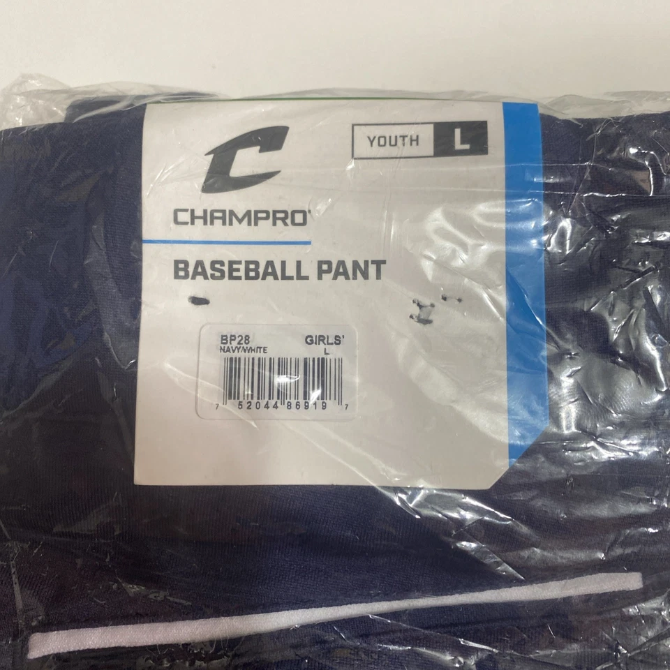 2 Pair Of Champro Sports Girls Size L Softball Pants. Color Navy/white. - Image 2 of 2