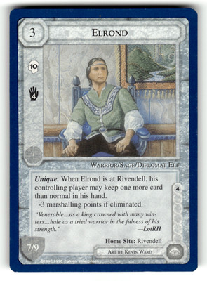 Lord of the Rings Elrond 2001 Fellowship of the Ring Decipher Card 3