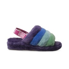UGG FLUFF YEAH PRIDE SLIDE PURPLE RAINBOW SHEEPSKIN WOMEN'S SLIPPERS SIZE US 9