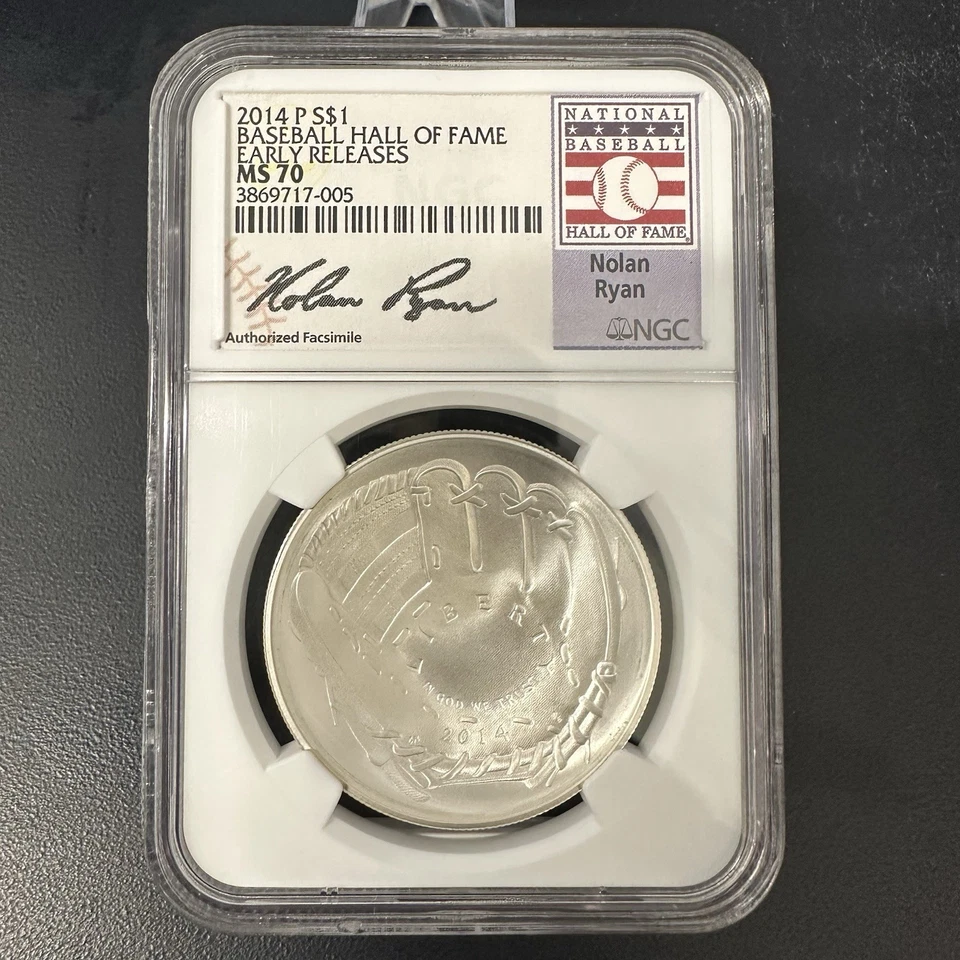 2014-P Silver $1 NGC PF 70 Ultra Cameo Baseball Hall Fame Early Rel ~ Nolan Ryan - Image 2 of 4