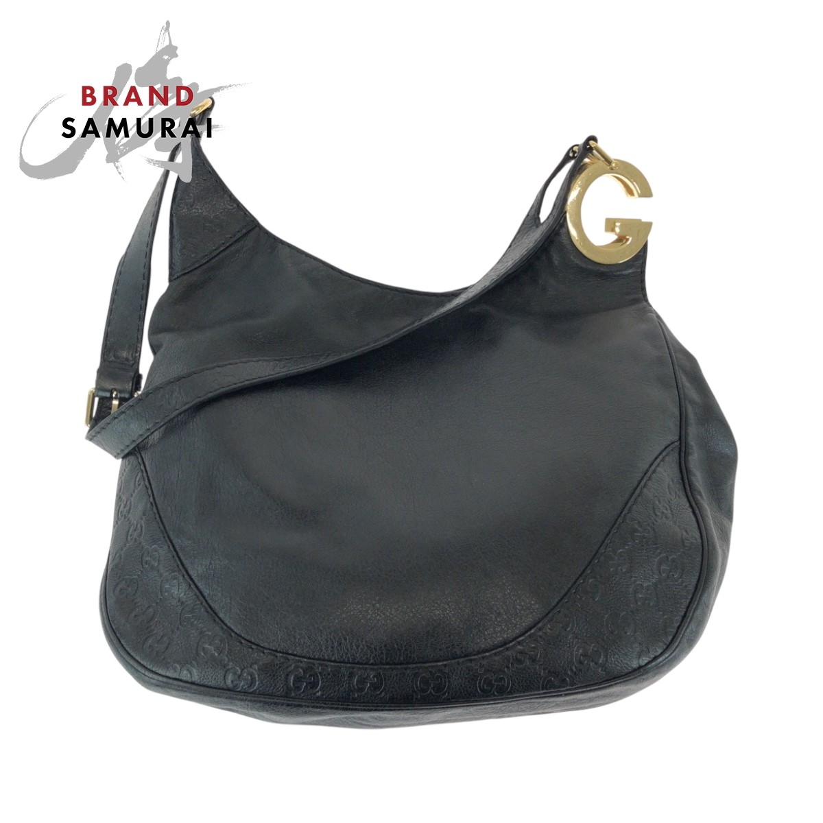 Gucci Black Leather Shoulder Bag Tote 203503 502190