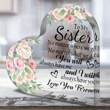 Heart-shaped Acrylic Gift for Sister for Expressing Everlasting Love Birthday
