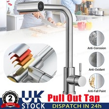 Waterfall Kitchen Faucet with Pull Down Sprayer Brushed Nickel Single Handle Tap