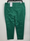 NWT Kohl's Women's Green Flat Front Pockets Straight Leg Cropped Pants Size 18W — photo 2