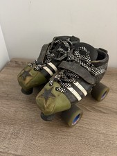 Vtg Riedell 265 Vandal Black White Stripe Roller Derby Speed Skates Powerdyne