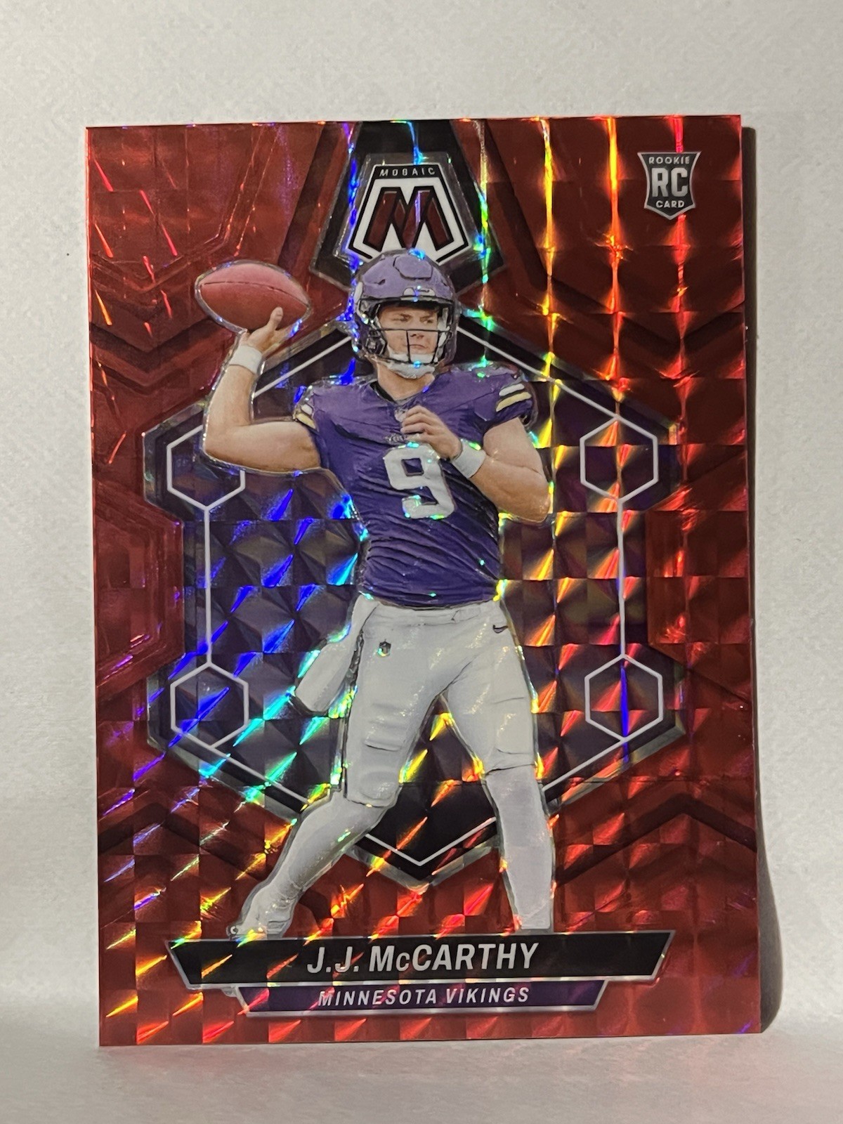 2024 Mosaic JJ McCarthy Red Prizm Rookie RC #310 Vikings