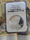 PF70 Ultra Cameo 2008 W American Silver Eagle +Free 24k Goldback Note] 1oz 999Ag