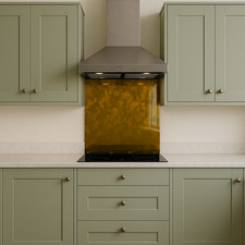 Antique Mirror Splashback - Toughened Bronze with Gold Antique