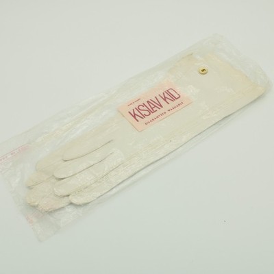 KISLAV KID Vintage French Kidskin Gloves Cream Size 6 Elbow Length NWT France