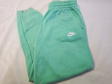 Nike Kids Green Fleece Jogger Pants Size L Elastic Waist Pockets