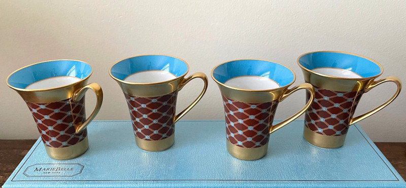 MarieBelle NY, ROSENTHAL Studio-Line Espresso/Hot CHOCOLATE Demitasse Cups 4pc