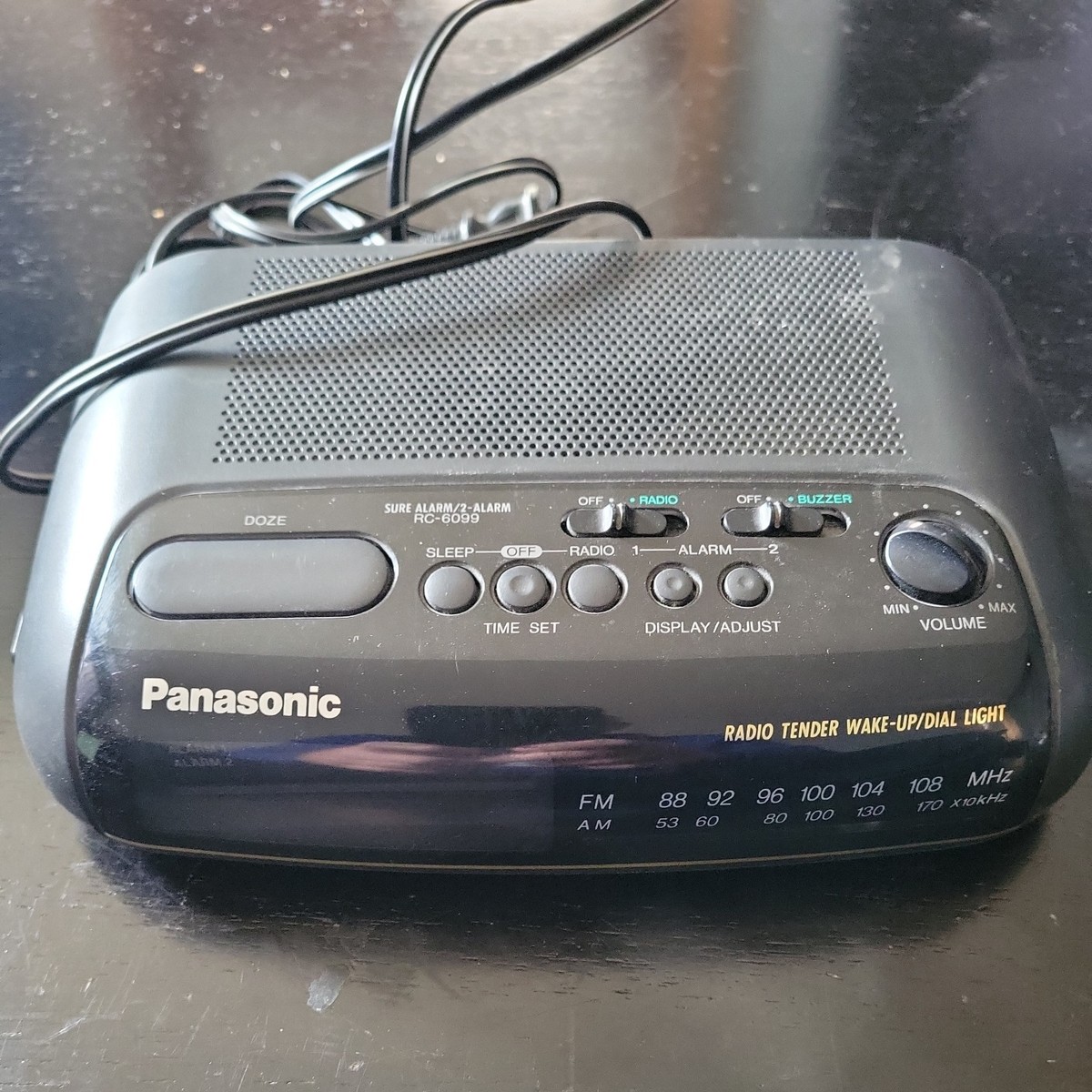 VTG Panasonic RC-6099 AM FM Compact Digital Alarm Clock Radio 9V
