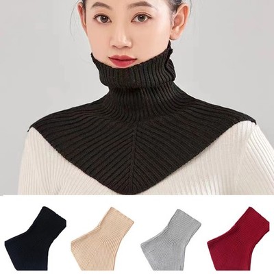 Women Winter Knitted Crochet High Neck Fake Collar Warm Shoulder Protector Cover