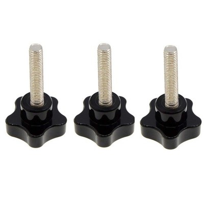 YXQ M8 x 40mm Thread Replacement Star Hand Knob x 40(3Pcs), Black
