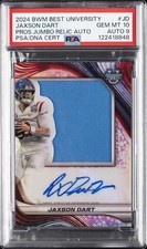 2024 BOWMAN BEST UNIVERSITY PROSPECT JUMBO RELIC AUTOS JAXSON DART PSA 10 AUTO 9