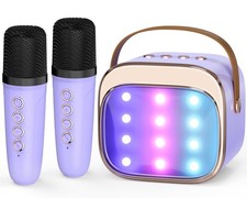 Mini Karaoke Machine for Kids Adults, Portable Bluetooth Speaker with 2 Wirel...