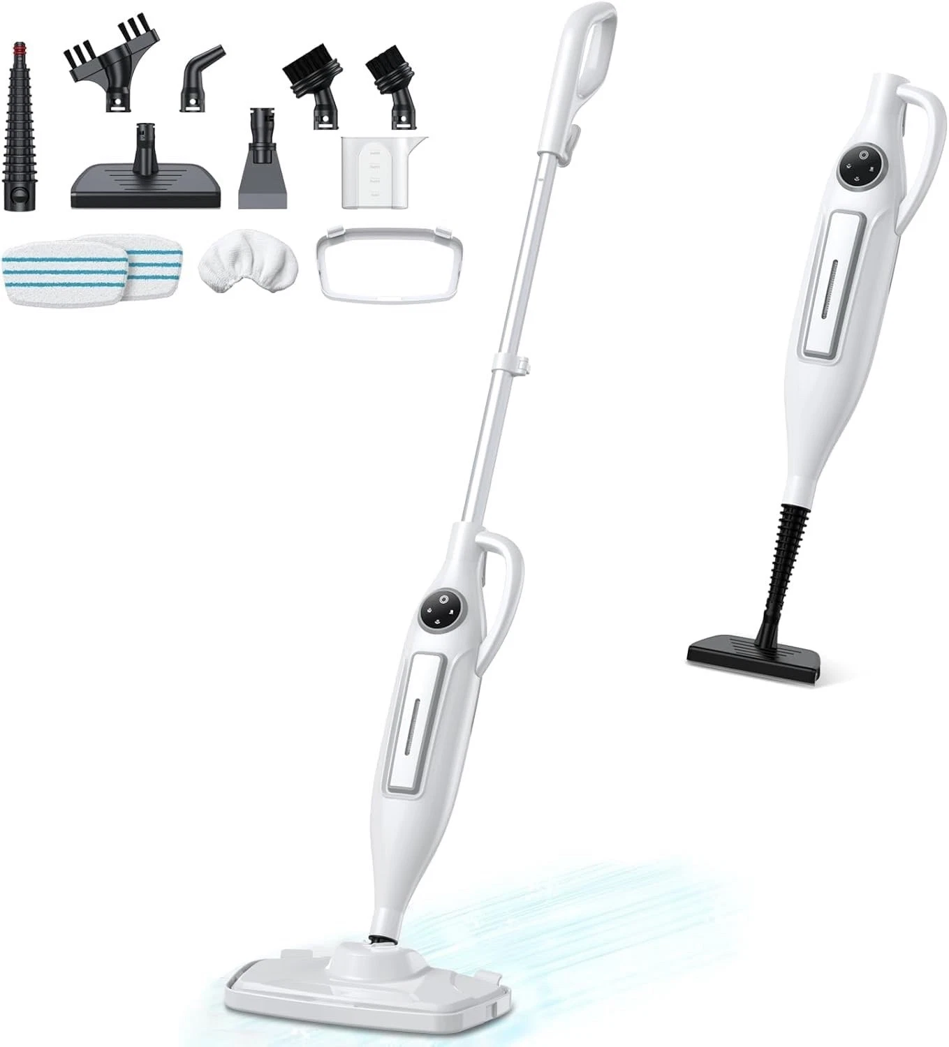 10-in-1 Steam Mop with Power Handheld Steam cleaner, Removable Water Tank
