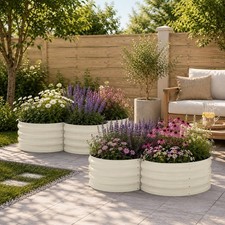 2-Pack Galvanized Raised Garden Bed Metal Outdoor Planter Box Vegetable Flower