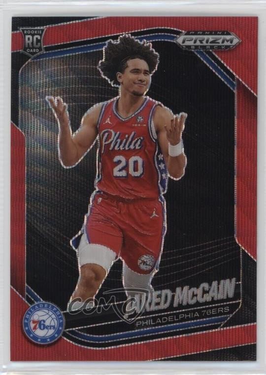 2024-25 Panini Prizm Black Ruby Wave Prizm Jared McCain #80 s3g