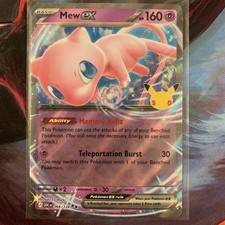 Pokemon TCG Mew EX Pokemon Card 066/128 Holo 30th anniversary